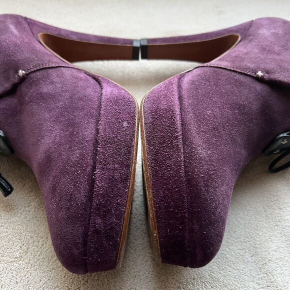 Rag & Bone Purple Suede Lace Up Ankle Heeled Boots Booties Women's EU 38 US 8 - Picture 8 of 16